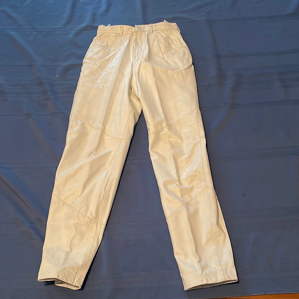 Vintage White Leather Pants